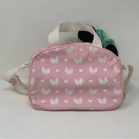 Vintage Minnie N Me Small Handbag Pink plush head straps zip top handle Disney - Picture 8 of 13